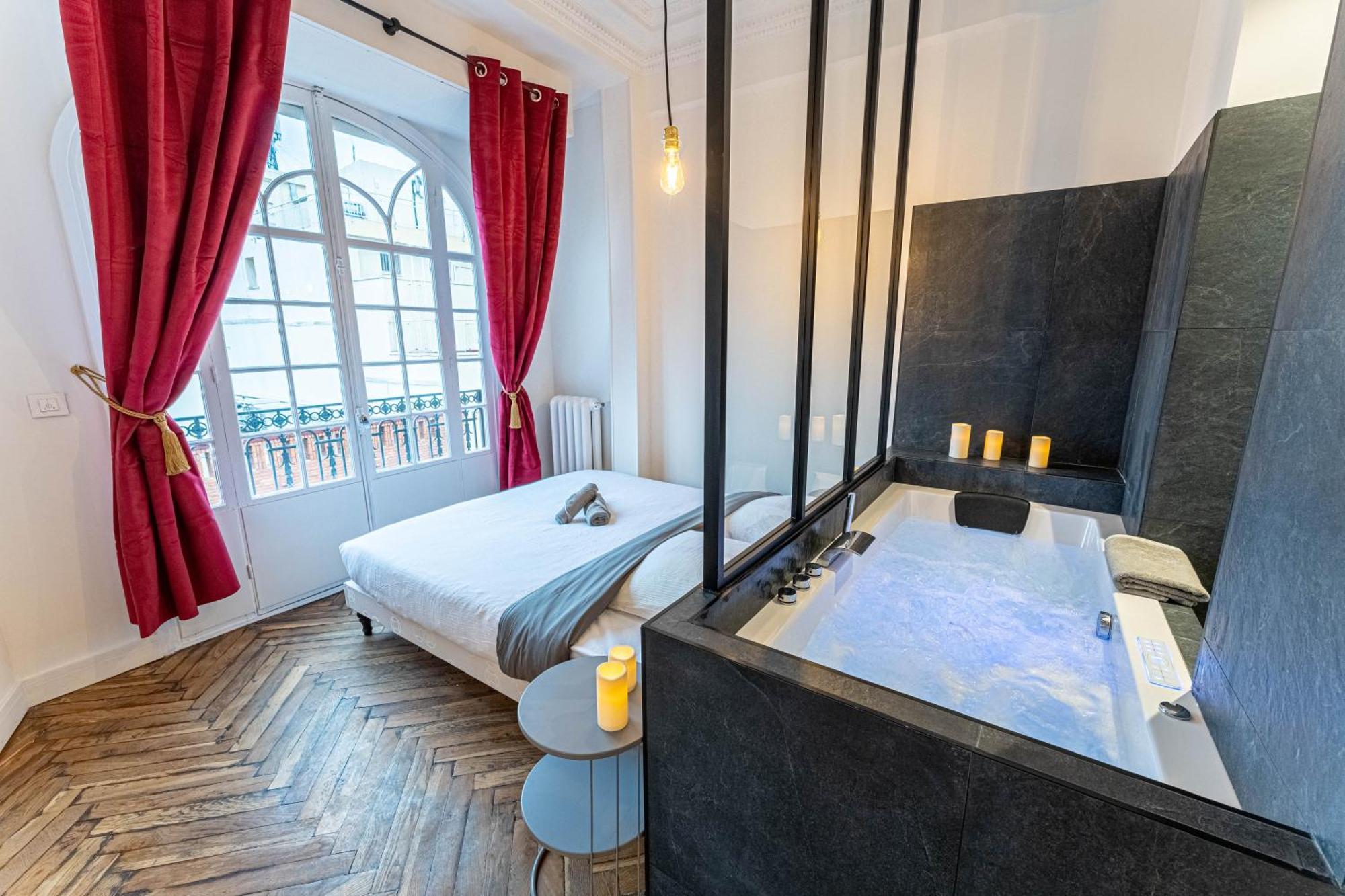 Jacuzzi-Nice Quartier Des Musiciens-Loft Bagian luar foto